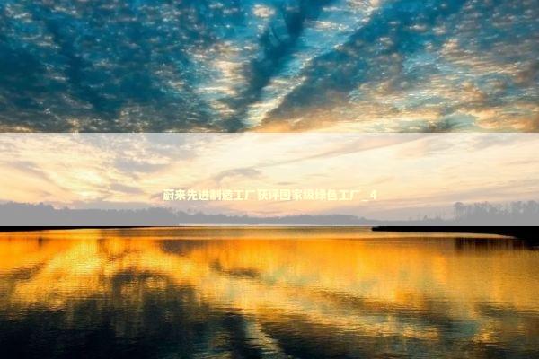 蔚来先进制造工厂获评国家级绿色工厂_4 新闻