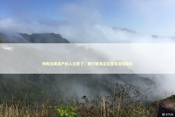 持有这类资产的人注意了:银行服务正在发生深刻变化 持有这类资产的人注意了:银行服务正在发生深刻变化 新闻